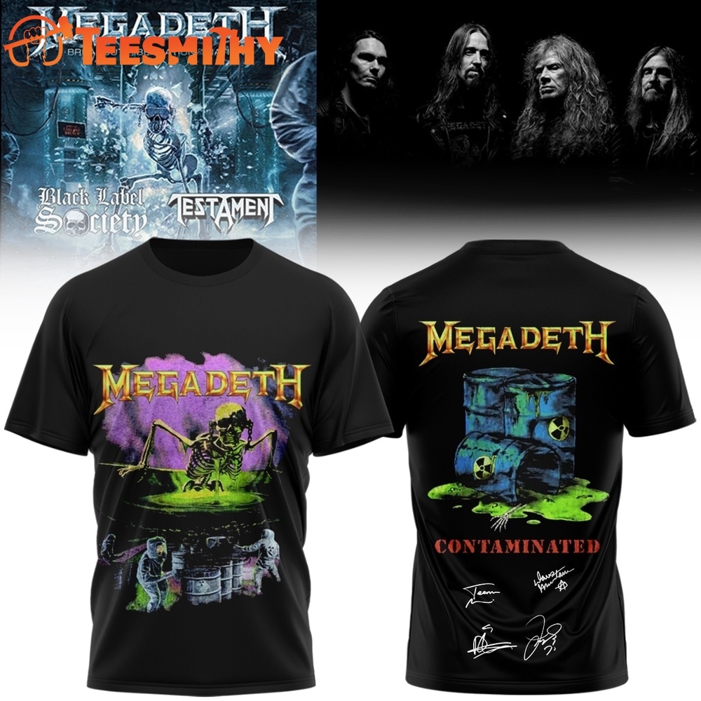 Megadeth Rock Band 2026 Limited Signed Black T Shirt