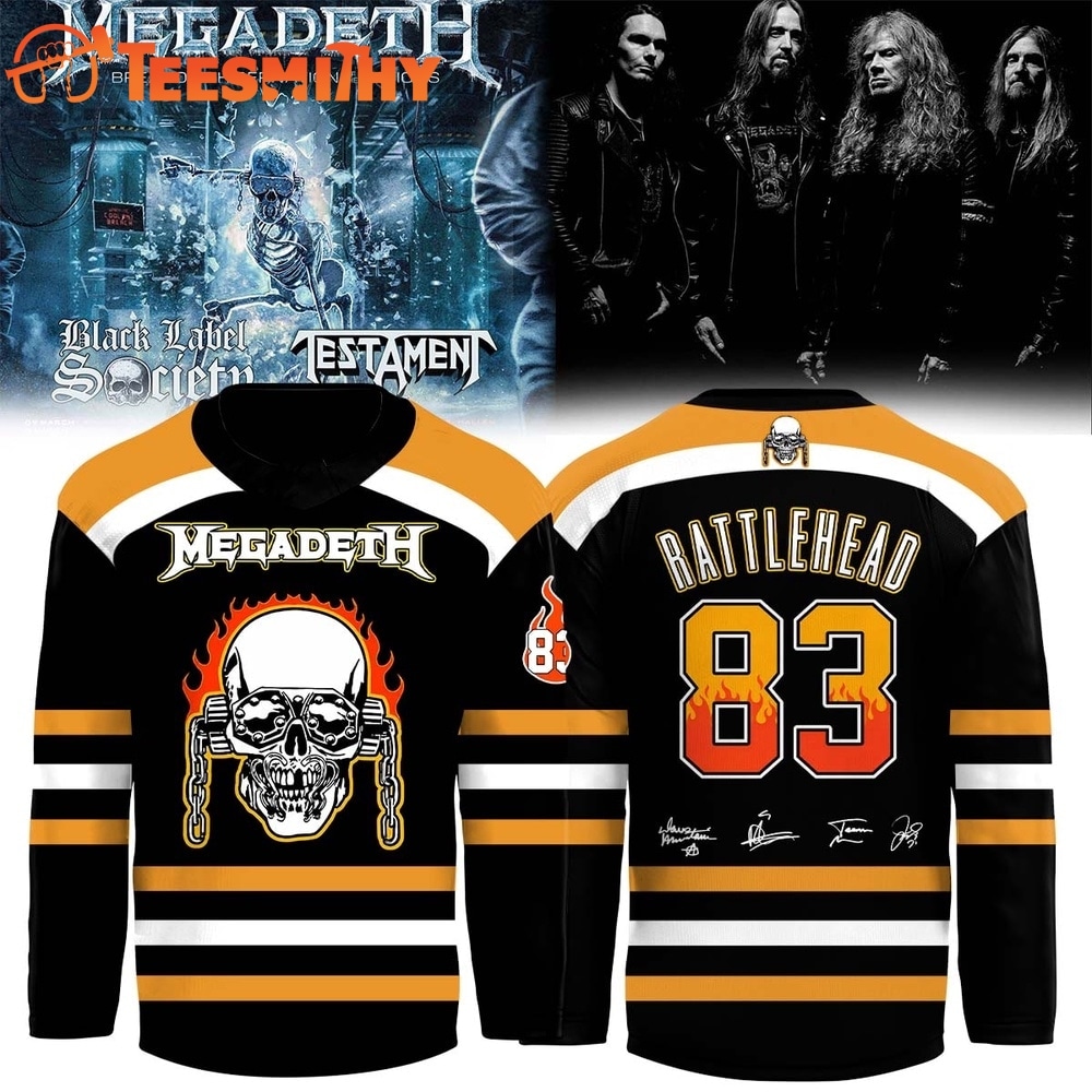 Megadeth Rock Band 2026 Signed NEw Design Hockey Jersey