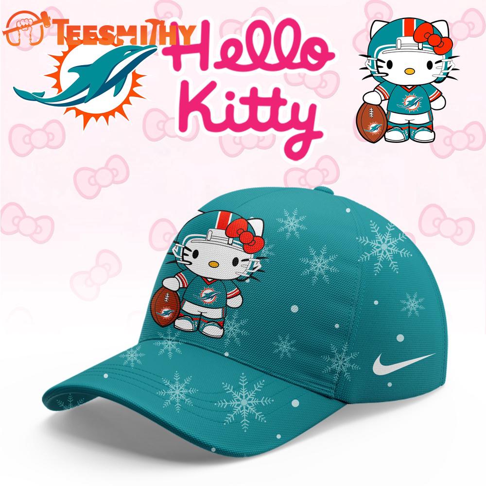 Miami Dolphins 2025 Football Christmas Hello Kitty Limited Cap