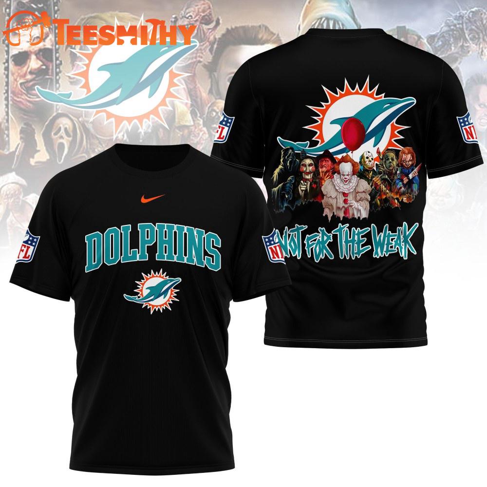 Miami Dolphins 2025 NFL Not For The Weak Halloween All Over Print Shirt Miami Dolphins 2025 NFL Not For The Weak Halloween All Over Print Shirt