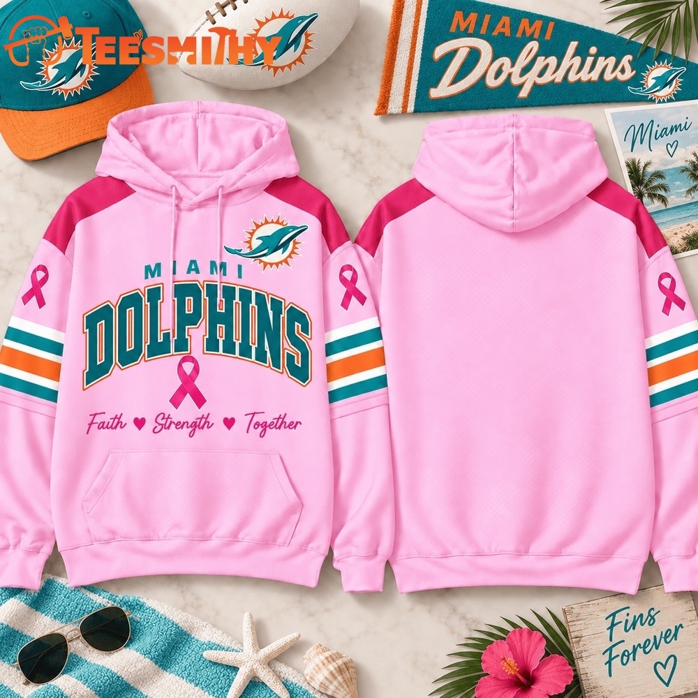 Miami Dolphins 2026 NFL Breast Cancer Awareness Game Day Hoodie Shirt