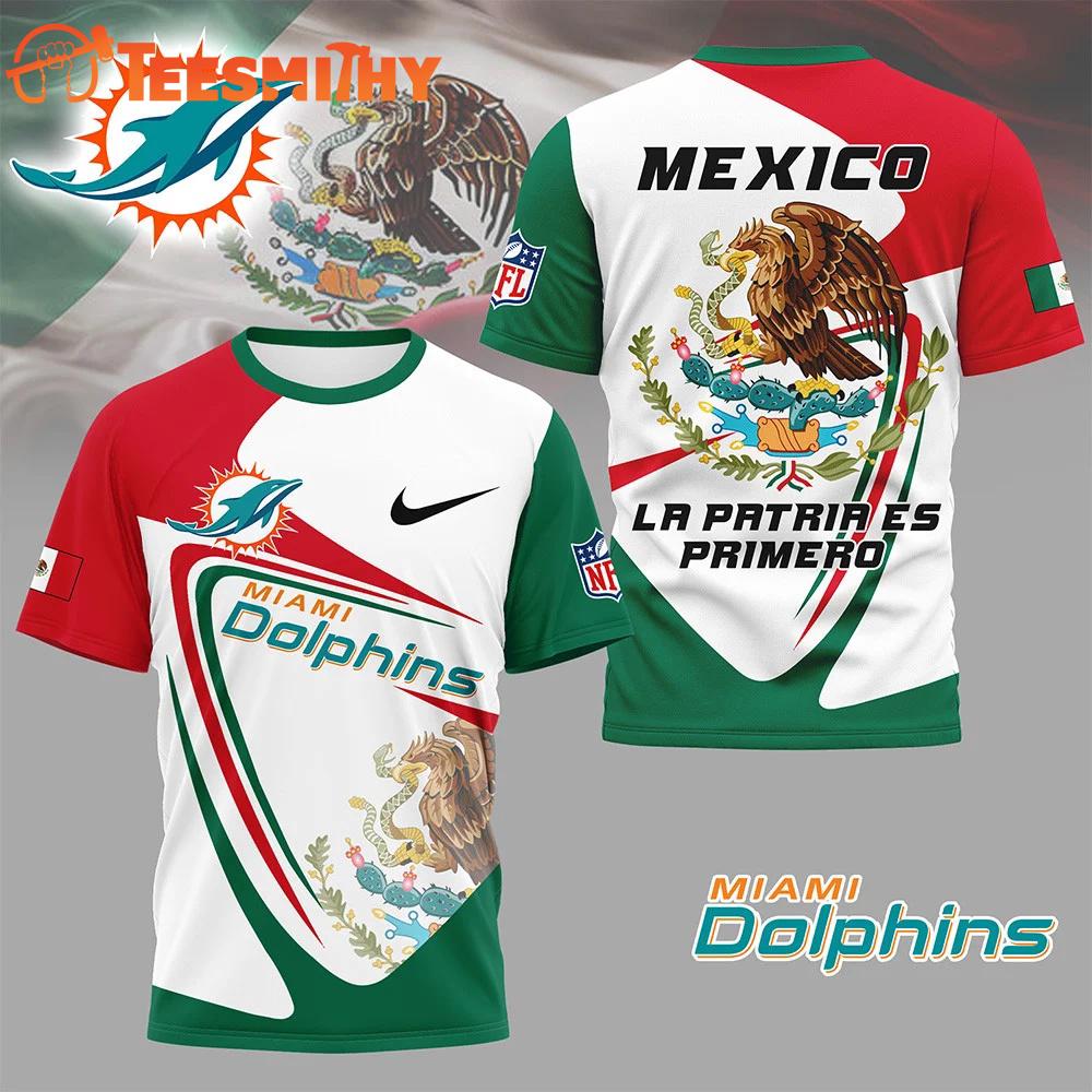 Miami Dolphins 2026 NFL Mexico La Patria Es Primero Special New 3D Shirt