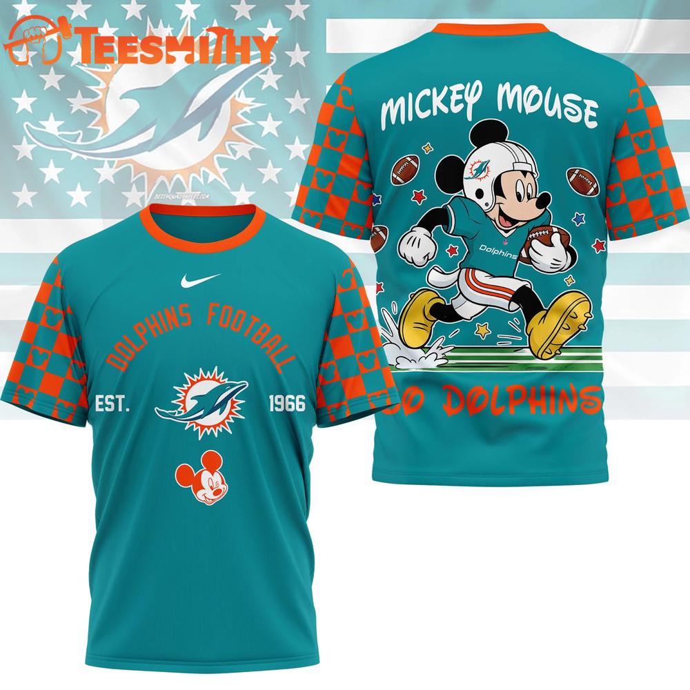 Miami Dolphins 2026 NFL Mickey Football Special New 3D T Shirt