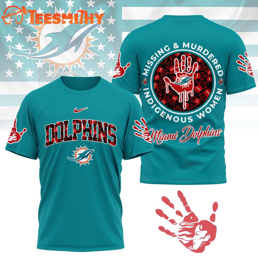 Miami Dolphins 2026 NFL Missing Murdered Indigenous Women Awareness 3D Shirt