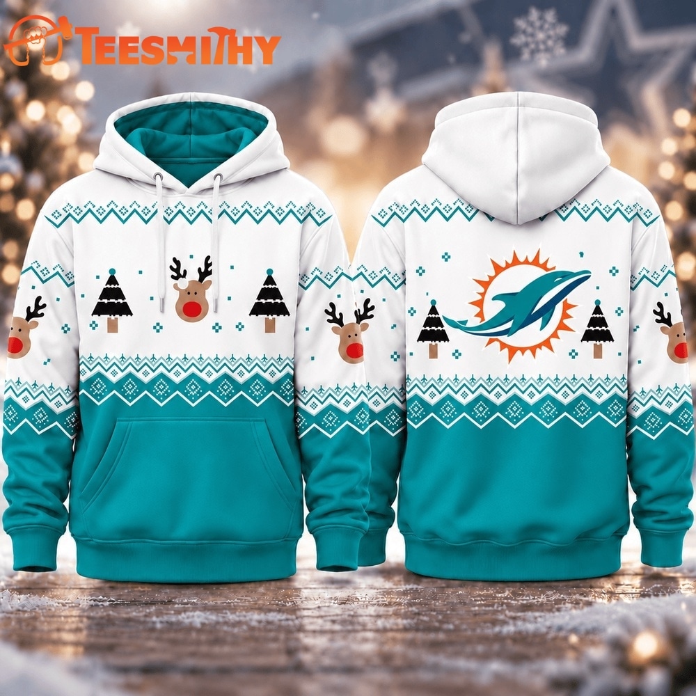 Miami Dolphins NFL Christmas Game Day Hoodie Shirt