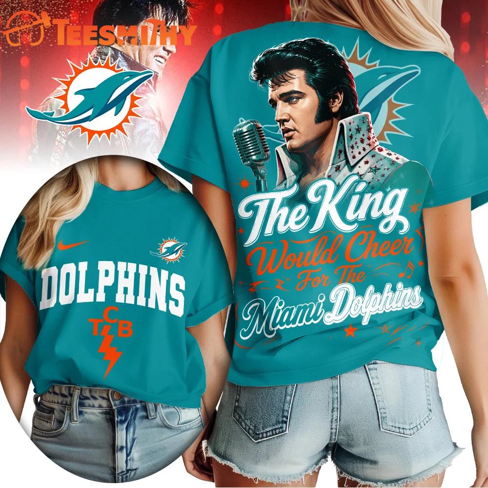 Miami Dolphins NFL Elvis Presley The King All Over Print Shirt