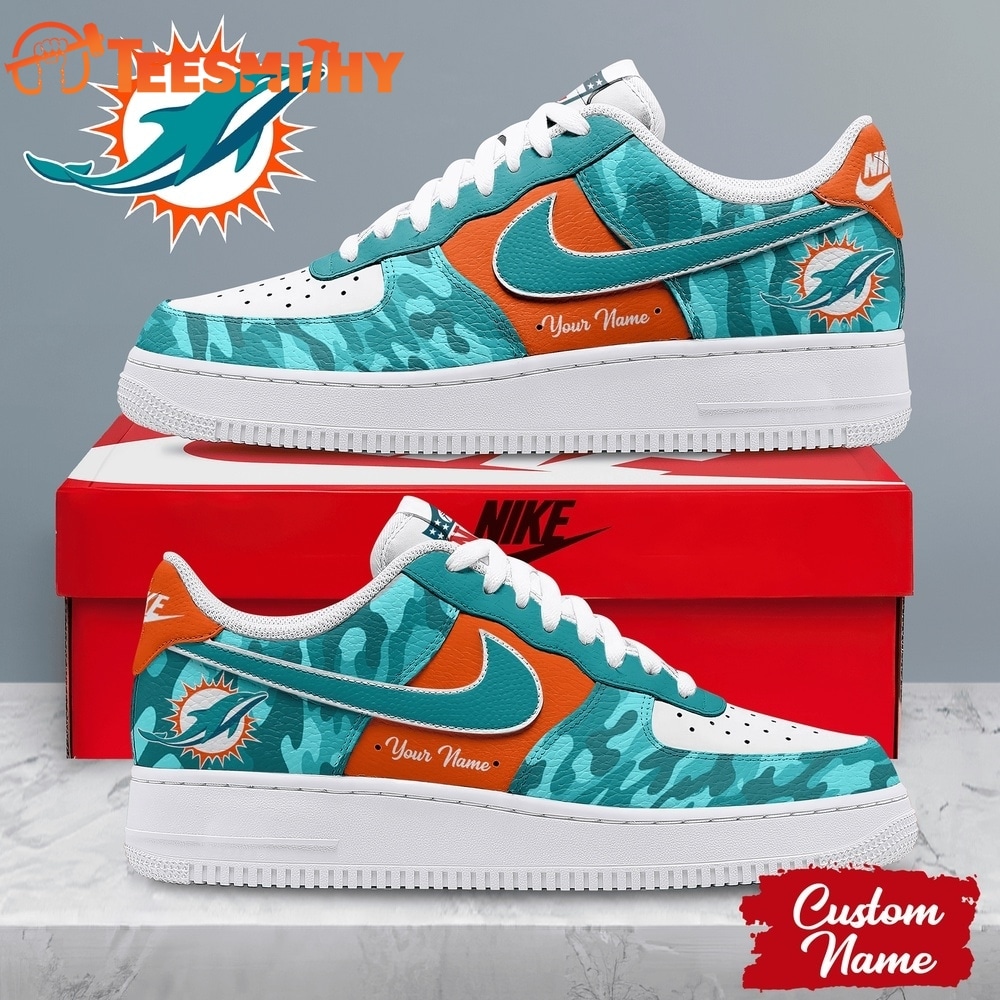 Miami Dolphins NFL End Zone Energy Air Force 1 Sneaker Shoes