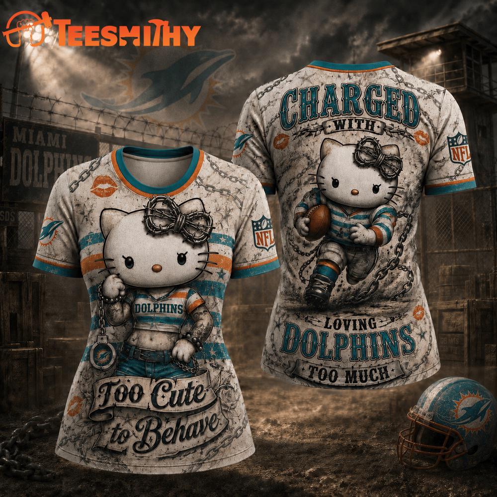 Miami Dolphins NFL Hello Kitty Rebellion Unisex 3D Shirt