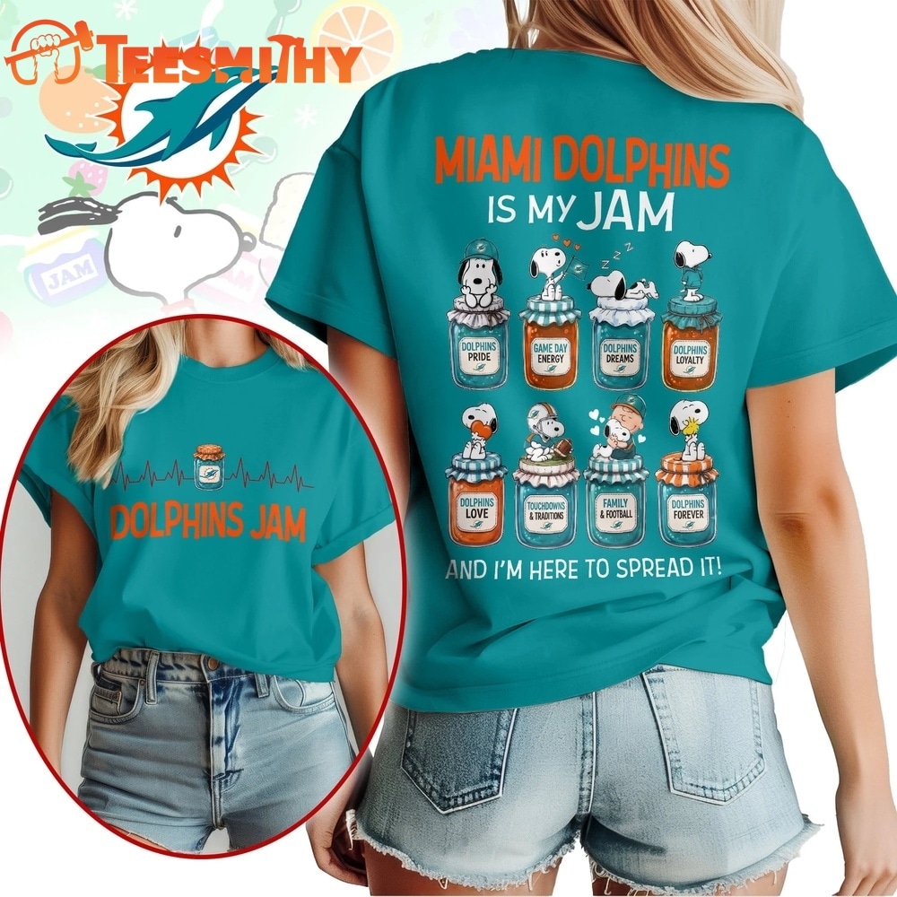 Miami Dolphins NFL Jam Snoopy Peanuts Football Fan 3D Shirt