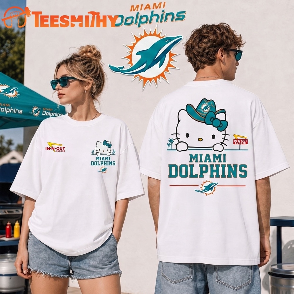 Miami Dolphins NFL Kitty Burger Game Day Unisex 3D Shirt
