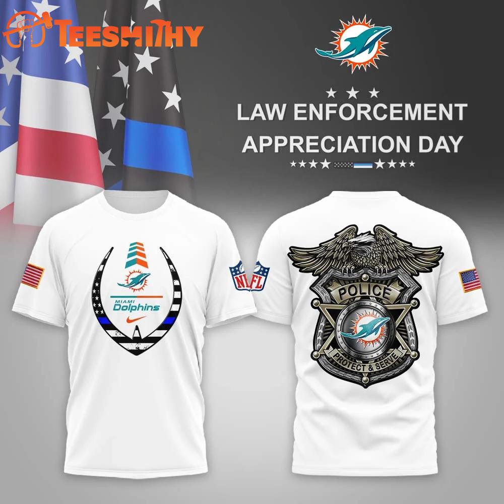 Miami Dolphins NFL Law Enforcement Appreciation Day White T Shirt