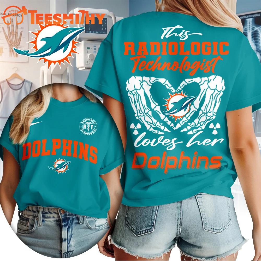 Miami Dolphins NFL Radiology Technologist All Over Print T Shirt