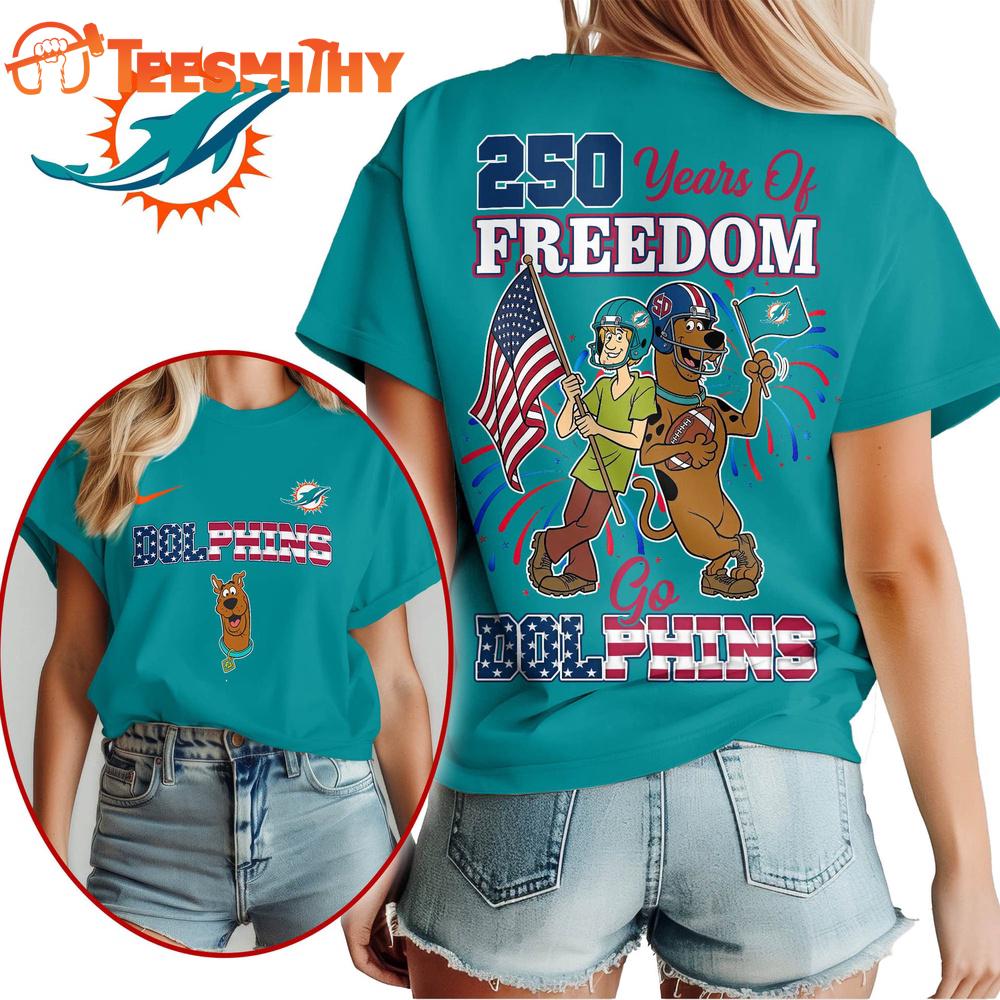 Miami Dolphins NFL Scooby Doo Celebrates 250th Anniversary 3D T Shirt