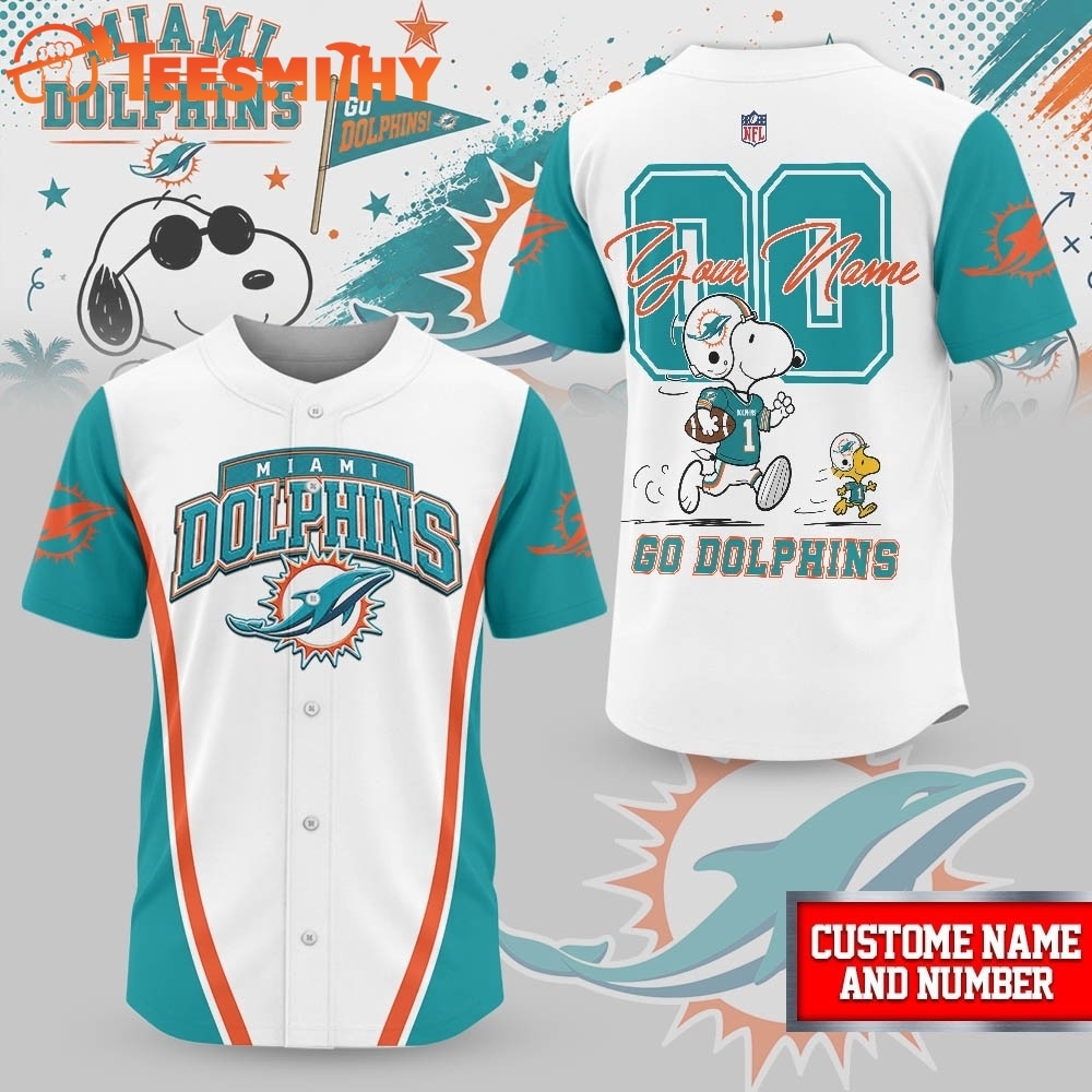 Miami Dolphins NFL Snoopy Ultimate Game Day Personalized Jersey Shirt