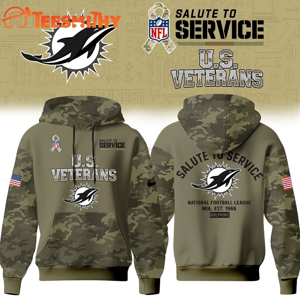 Miami Dolphins NFL US Veterans Salute To Service 2026 Hoodie Shirt
