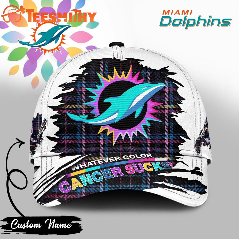 Miami Dolphins NFL Whatever Color Cancer Sucks Classic Cap Miami Dolphins NFL Whatever Color Cancer Sucks Classic Cap