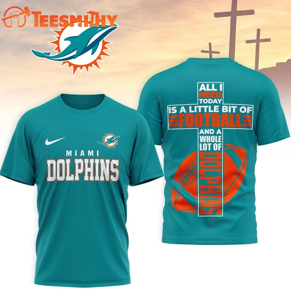 Miami Dolphins NFL Whole Lot of Football Christian Cross 3D Shirt