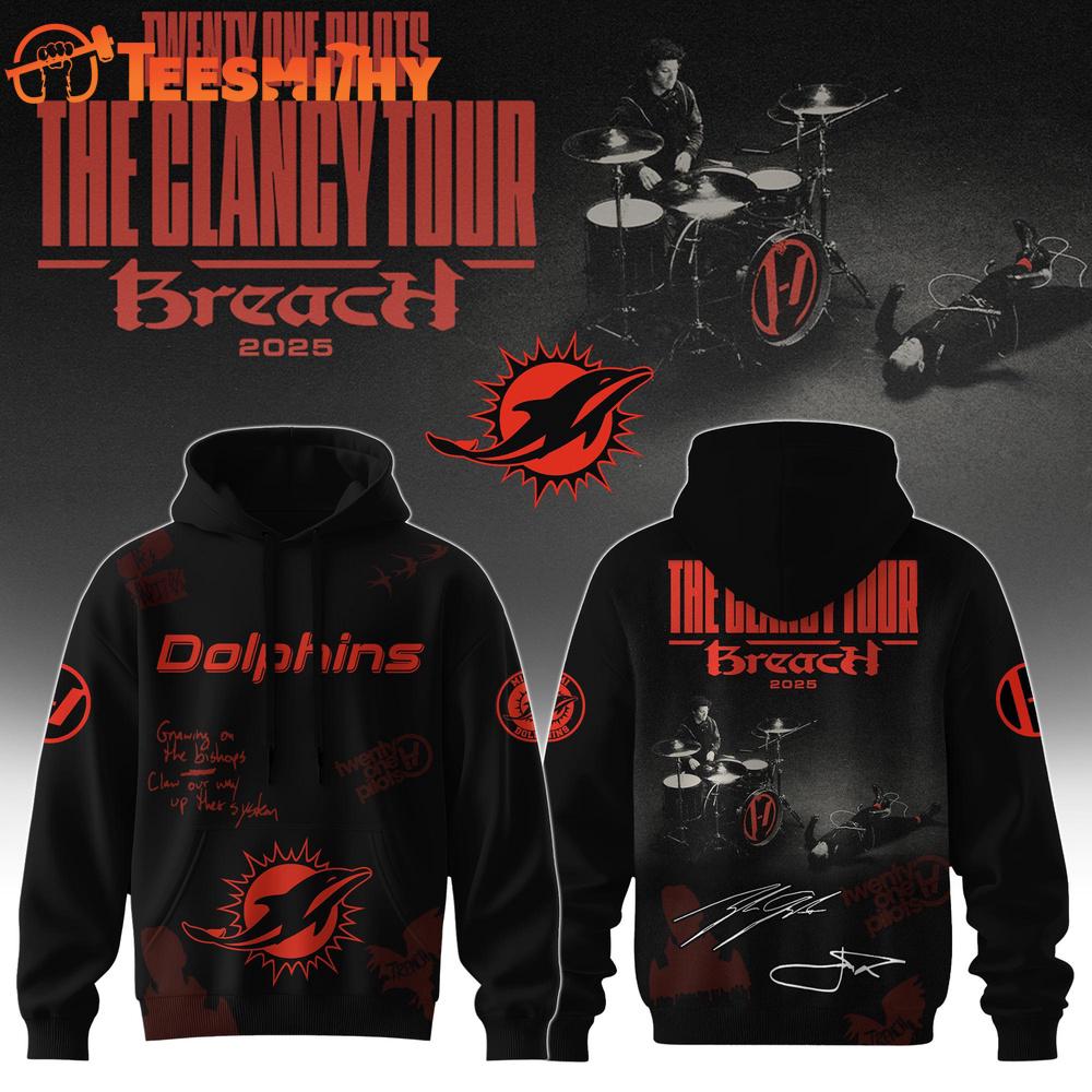 Miami Dolphins NFL x Twenty One Pilots The Clancy World Tour Hoodie Shirt