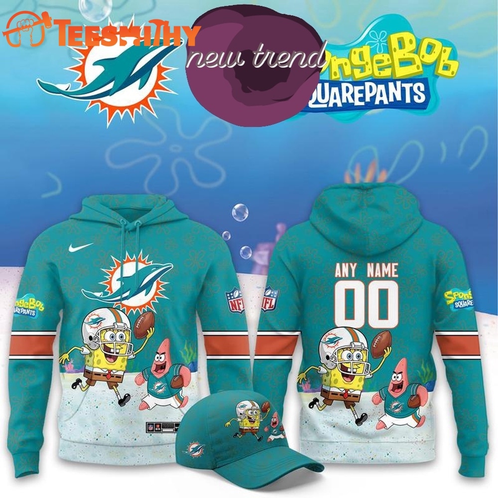 Miami Dolphins x SpongeBob Limited Edition Personalized Hoodie