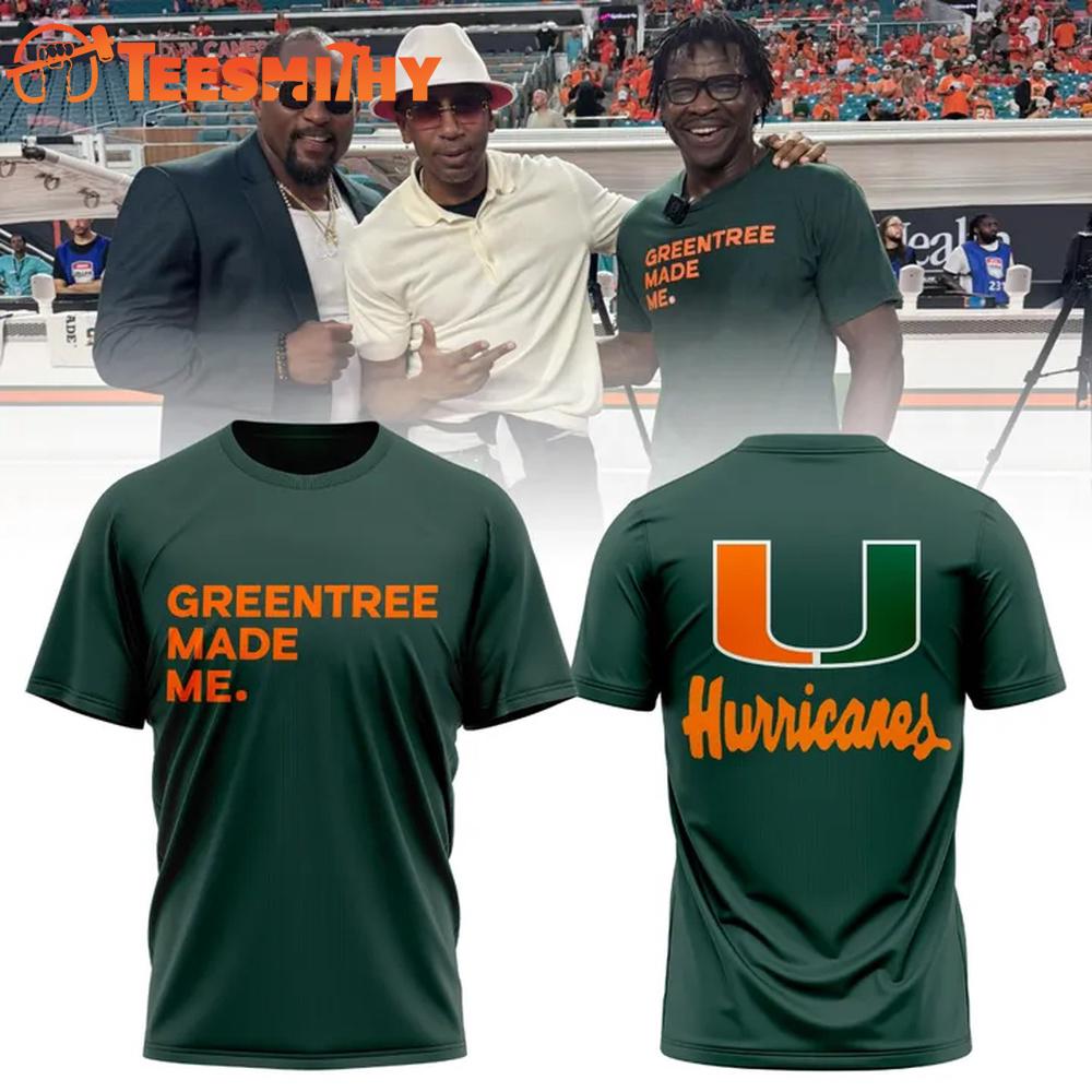 Miami Hurricanes Football Greentree Made Me Dark Green T Shirt