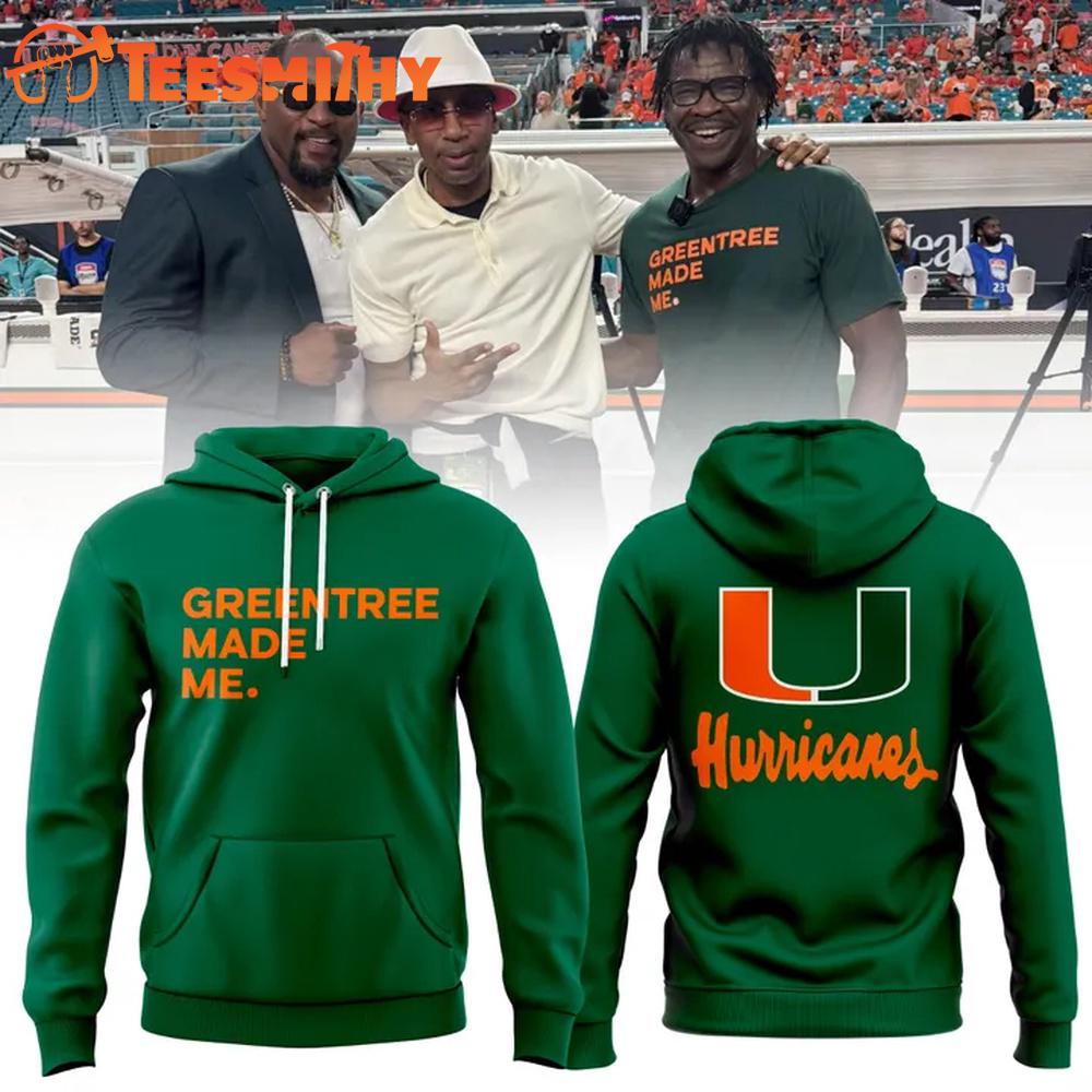 Miami Hurricanes Football Greentree Made Me Green Hoodie