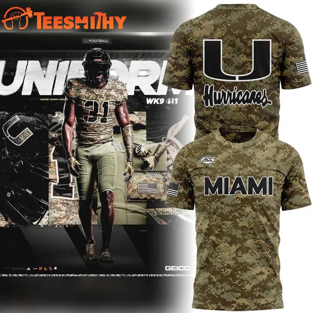 Miami Hurricanes Military Appreciation T-Shirt