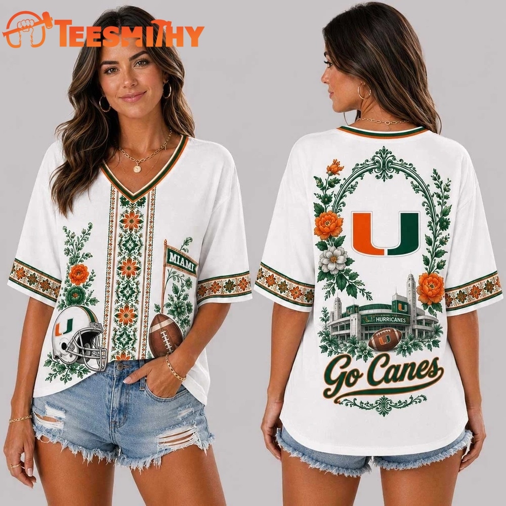 Miami Hurricanes NCAA Collegiate Pride Collection V Neck T Shirt
