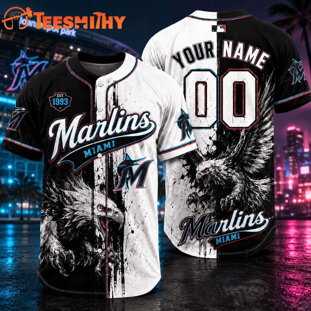 Miami Marlins 2026 MLB Eagle America Personalized Baseball Jersey