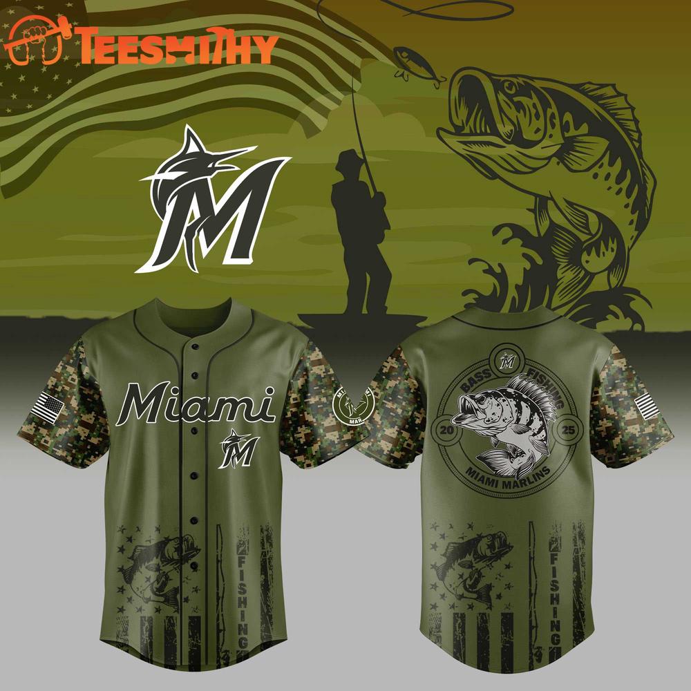 Miami Marlins x Bass Fishing Limited Edition Custom Baseball Jersey