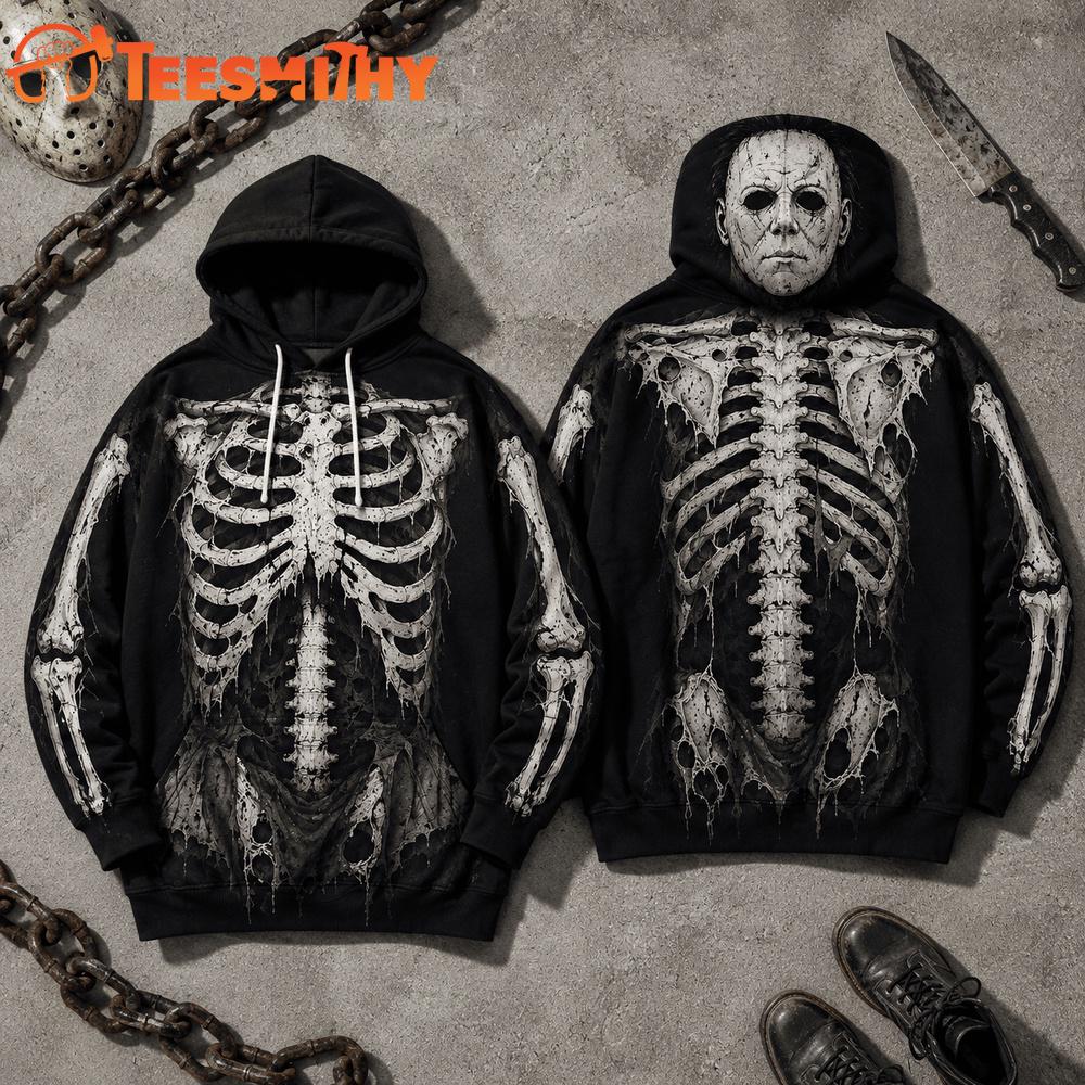 Michael Myers Skeleton Graphic Halloween 2026 Hoodie