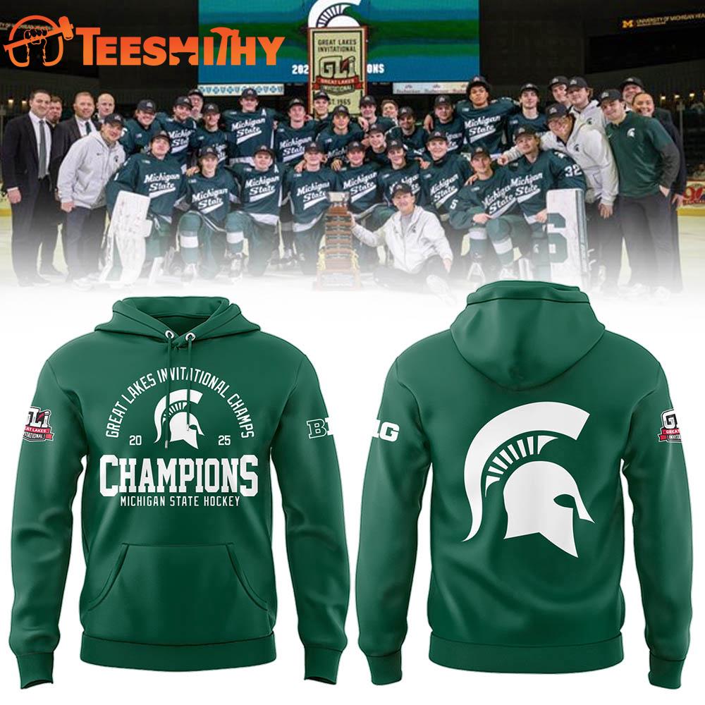Michigan State Hockey 2025 Great Lakes Invitational Champions Limited Edition Hoodie