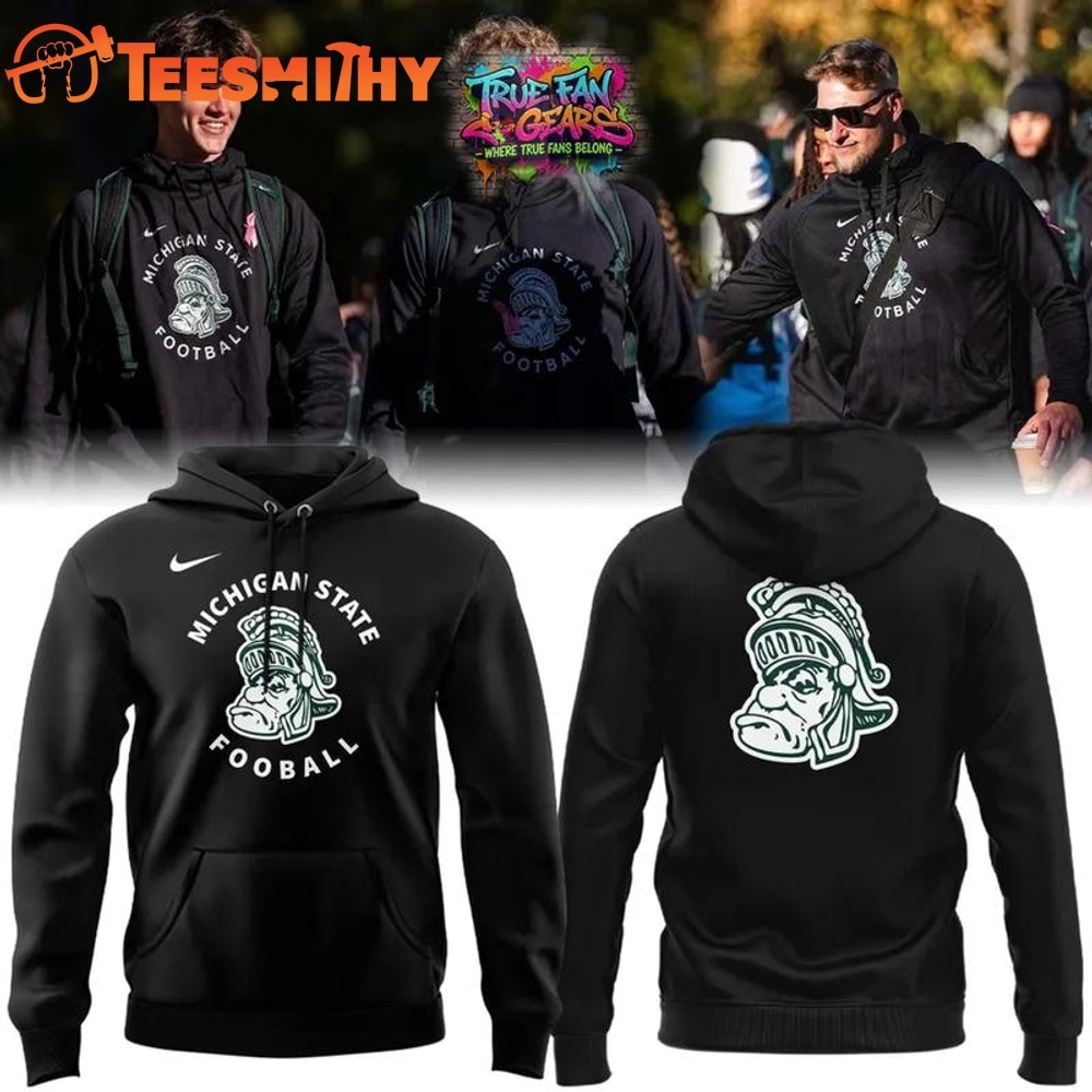 Michigan State Spartans Throwback Logo Black Hoodie