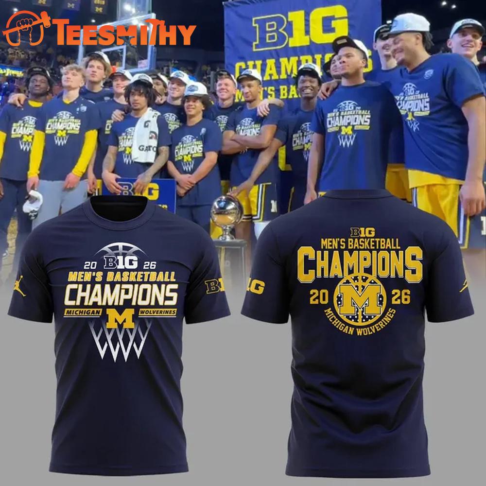 Michigan Wolverines 2026 Big Ten Men's Basketball Regular Season Champions Special New T Shirt