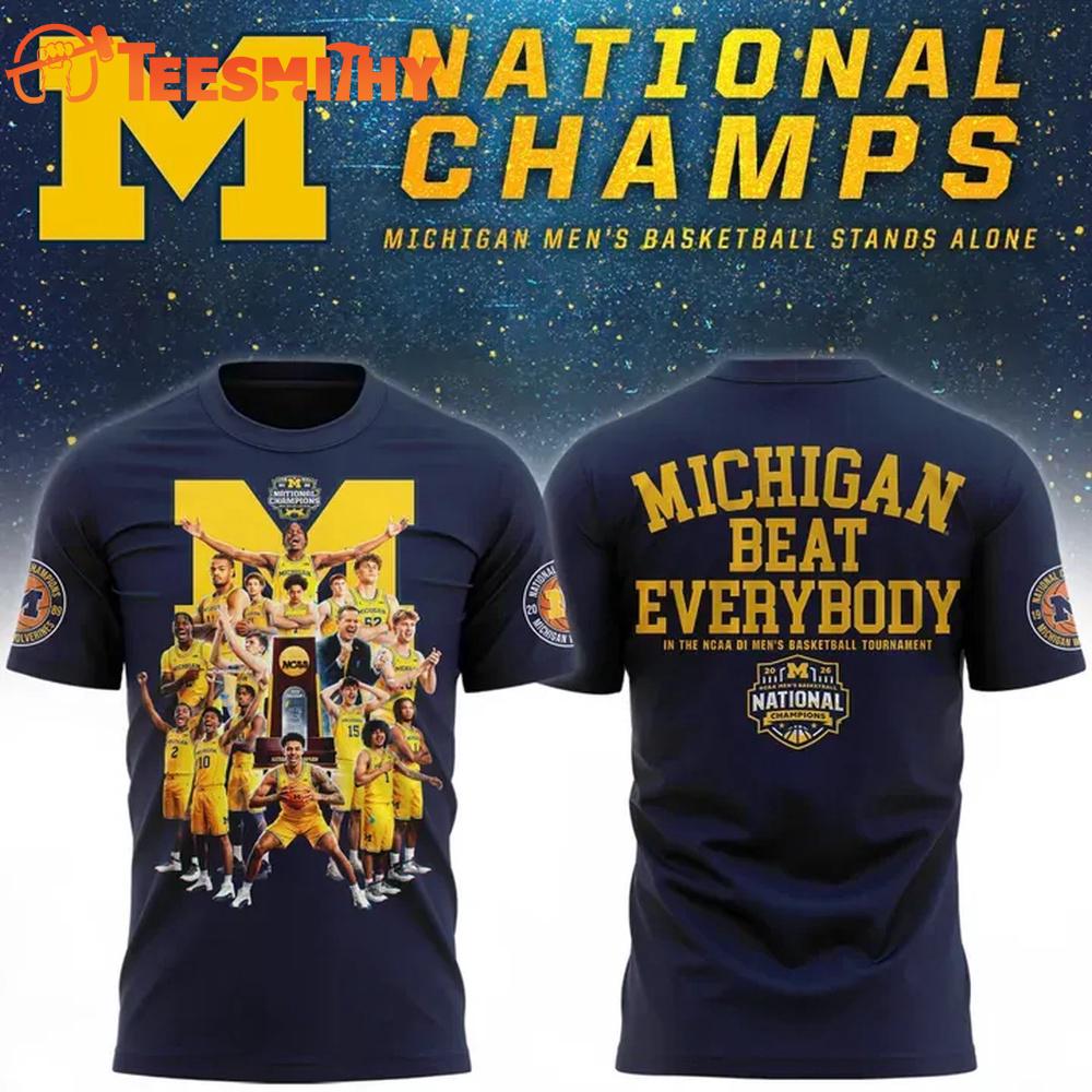 Michigan Wolverines 2026 NCAA Men’s Basketball National Champs Victory T Shirt