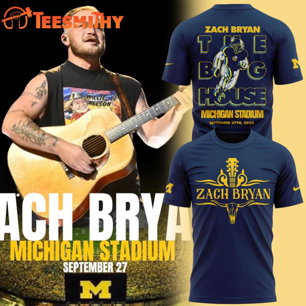 Michigan Wolverines Football 2025 x Zach Bryan The Big House T Shirt