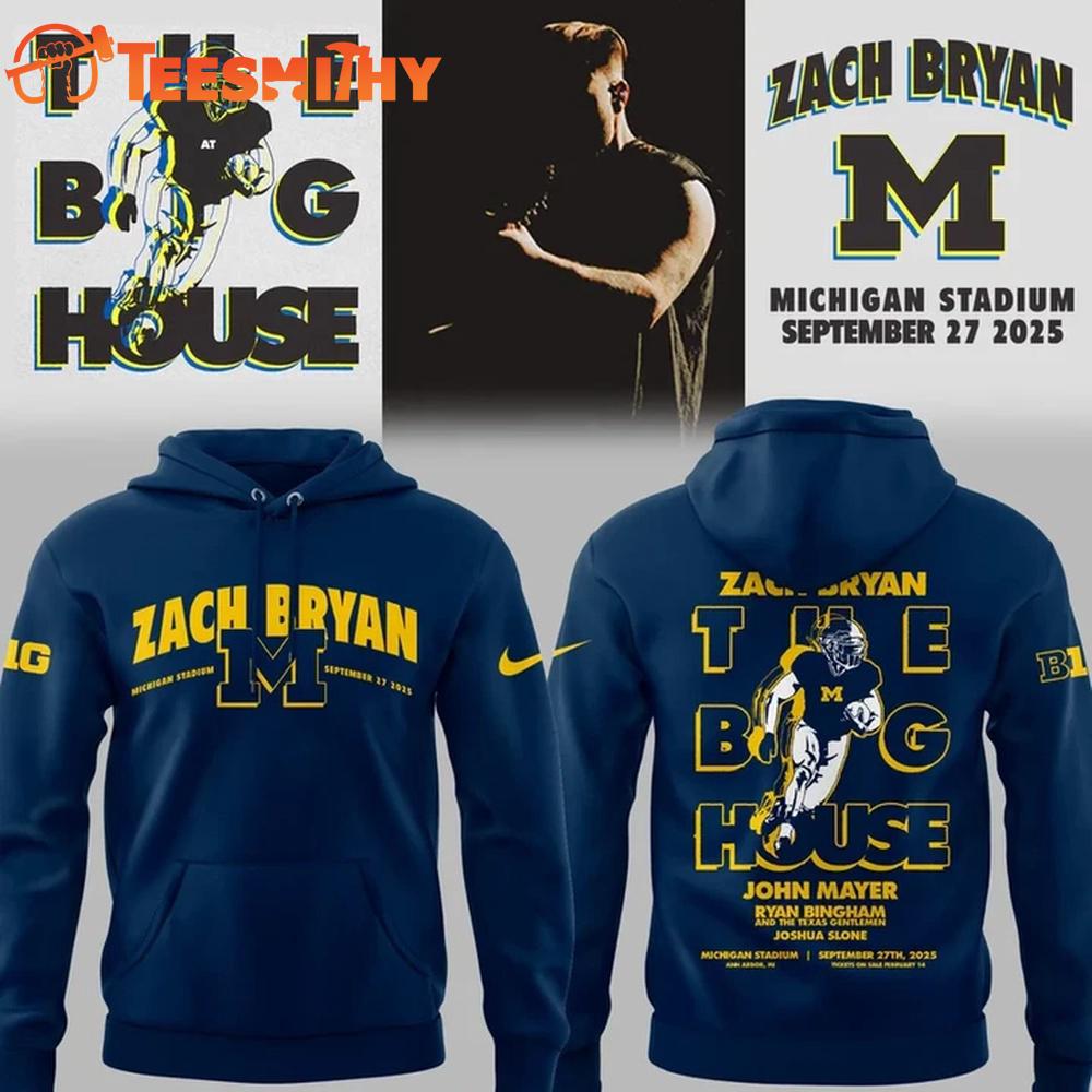 Michigan Wolverines Zach Bryan The Quittin Time Tour 2025 Hoodie