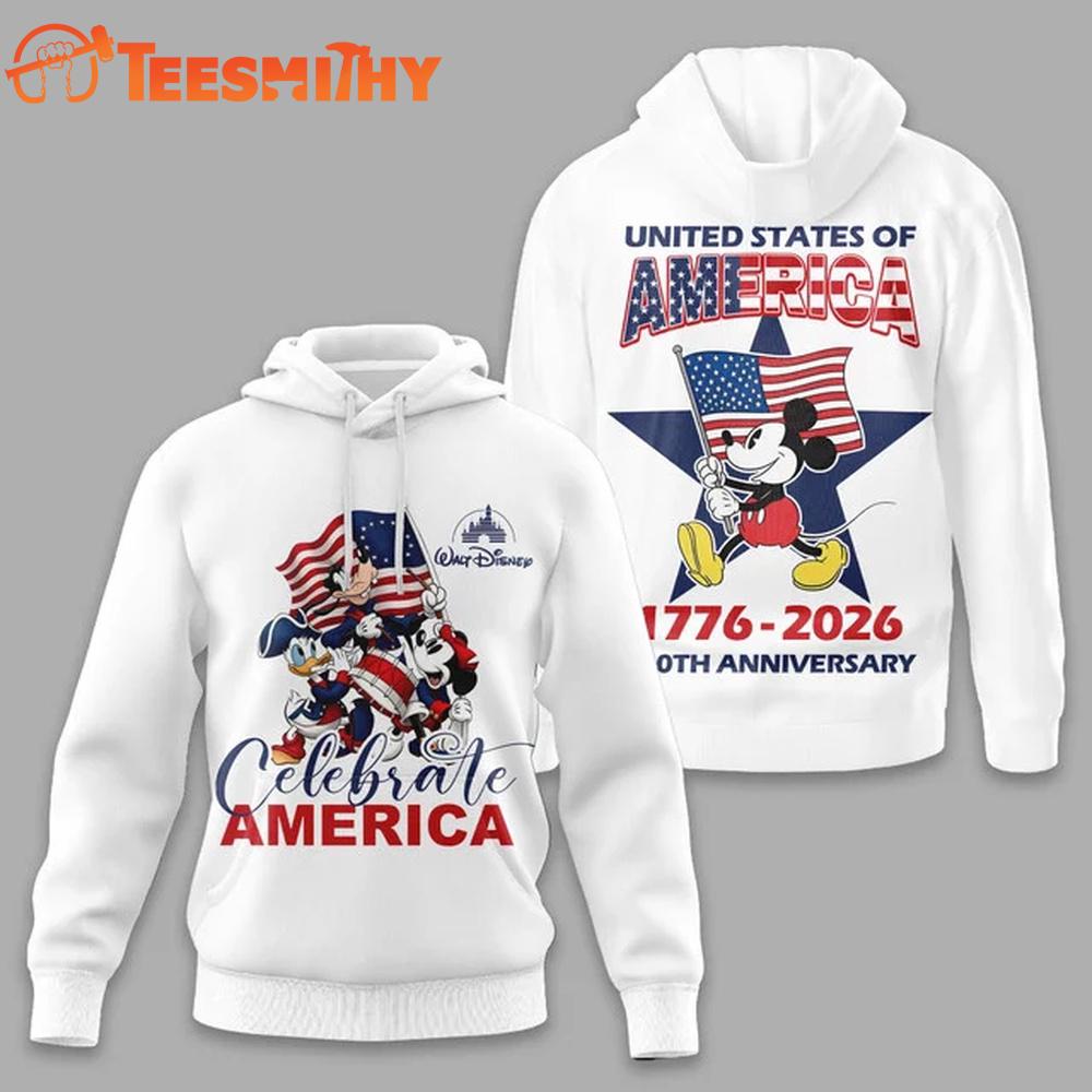 Mickey Disney USA 250th Anniversary 1776 2026 Patriotic America Independence Day Hoodie