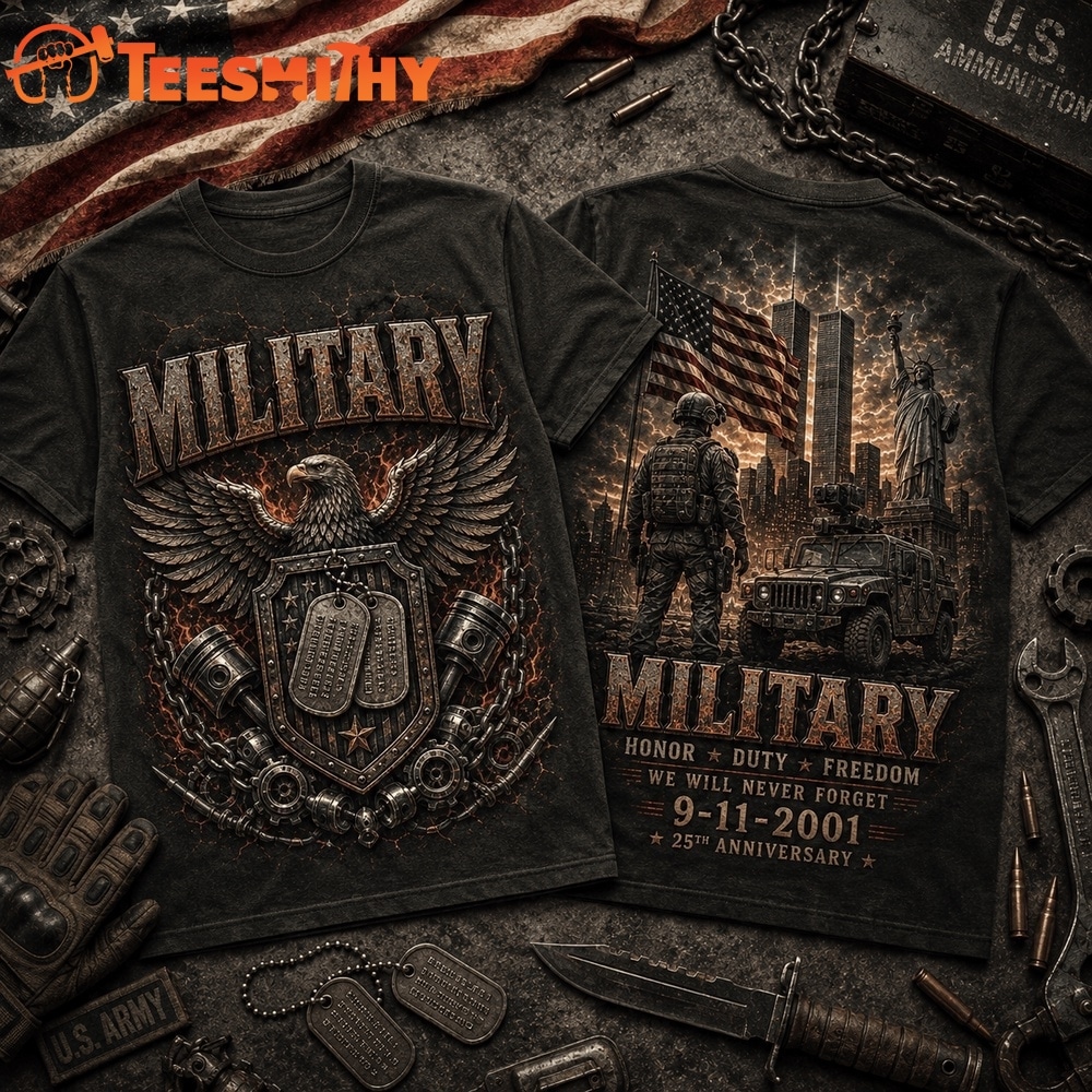 Military Honor & Freedom 911 25th Anniversary Memorial T Shirt