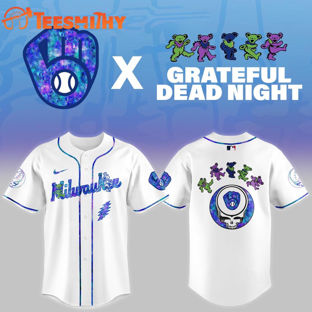 Milwaukee Brewers 2025 Grateful Dead Night Game Baseball Jersey