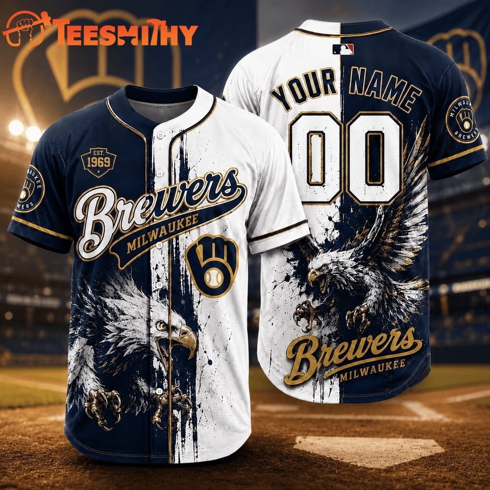 Milwaukee Brewers 2026 MLB Eagle America Personalized Baseball Jersey