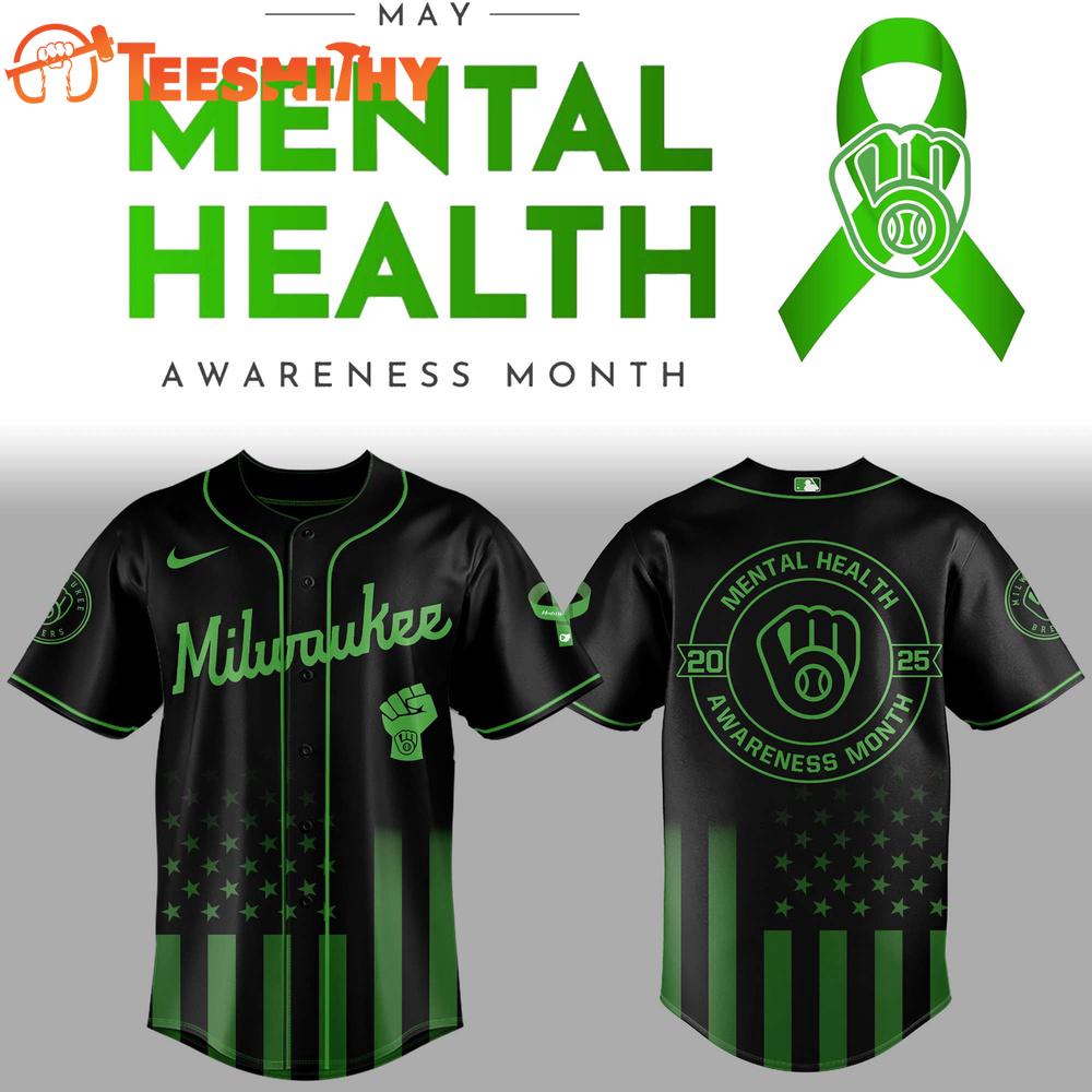 Milwaukee Brewers Mental Health Awareness Month 2025 Baseball Jersey