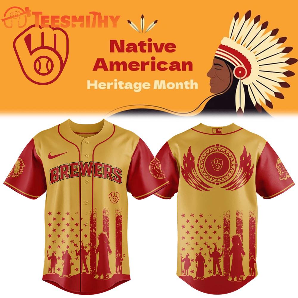 Milwaukee Brewers Native American Heritage Month 2025 Baseball Jersey