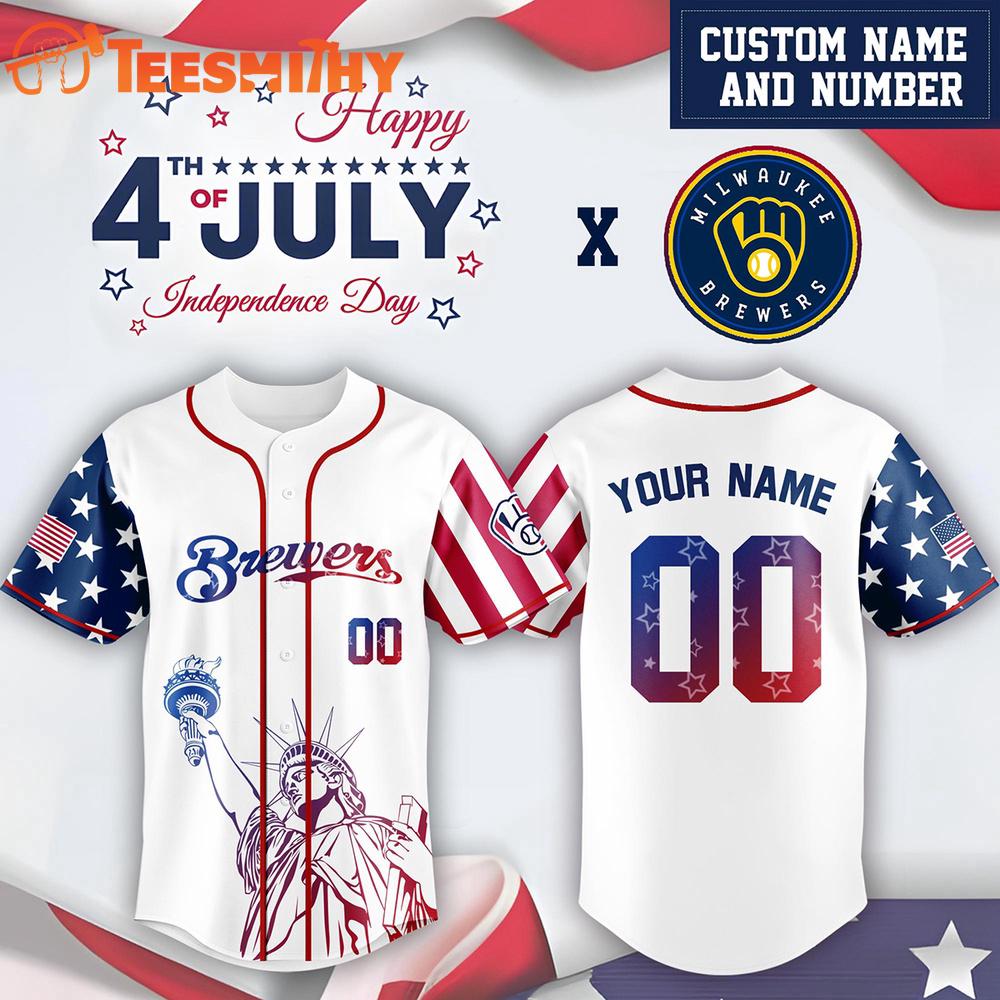 Milwaukee Brewers Special Independence Day Limited Edition Baseball Jersey