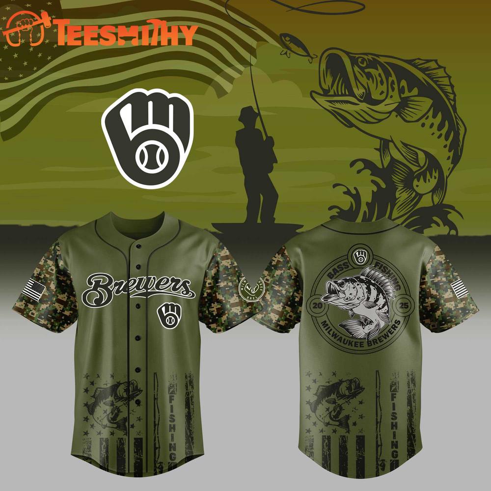 Milwaukee Brewers x Bass Fishing Limited Edition Custom Baseball Jersey