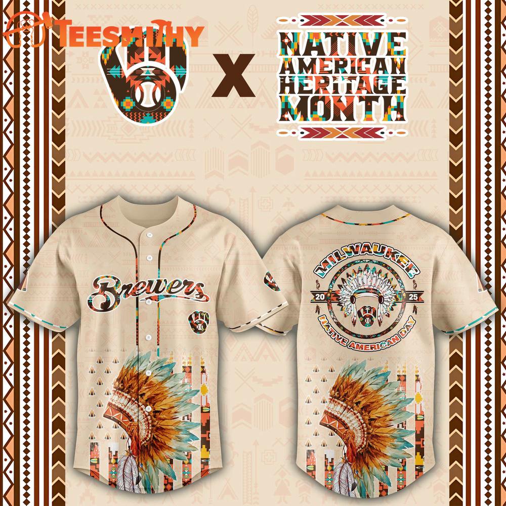 Milwaukee Brewers x Native American Custom Baseball Jersey