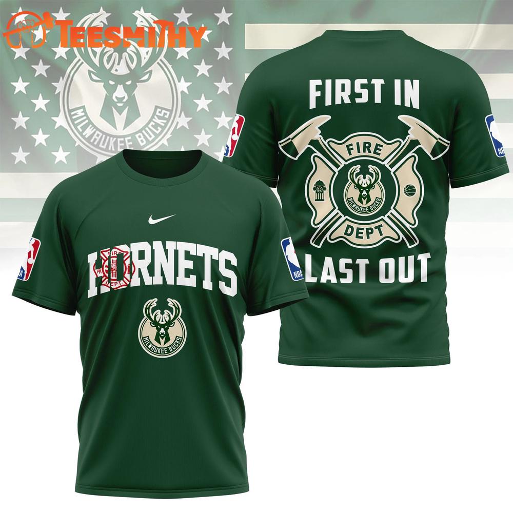 Milwaukee Bucks 2026 NBA Fire Dept Special New 3D Shirt