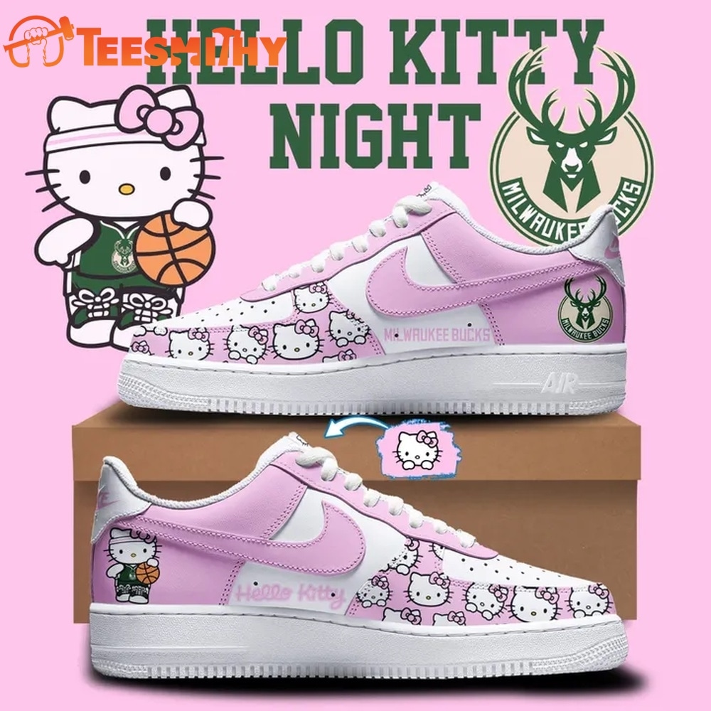 Milwaukee Bucks x Hello Kitty Night 2026 Special Edition Air Force 1 Shoes Sneaker