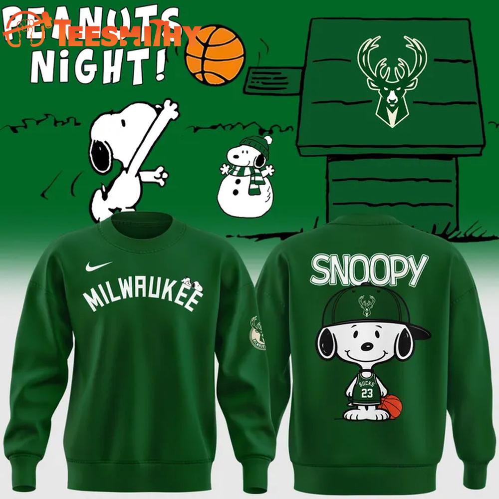 Milwaukee Bucks x Peanuts Night 2026 Special New Sweatshirt