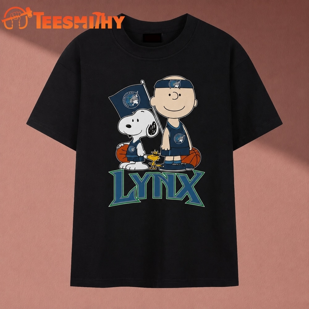 Minnesota Lynx Charlie Brown & Snoopy WNBA Basketball T Shirt
