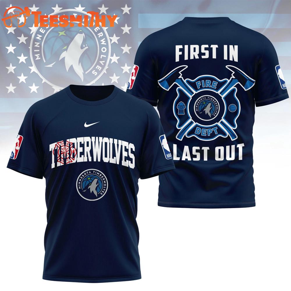 Minnesota Timberwolves 2026 NBA Fire Dept Special New 3D Shirt